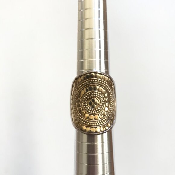 Anna Beck Classic Saddle RIng Womens 9 Two Tone 18K Gold .925 Sterling Silver - Picture 11 of 15